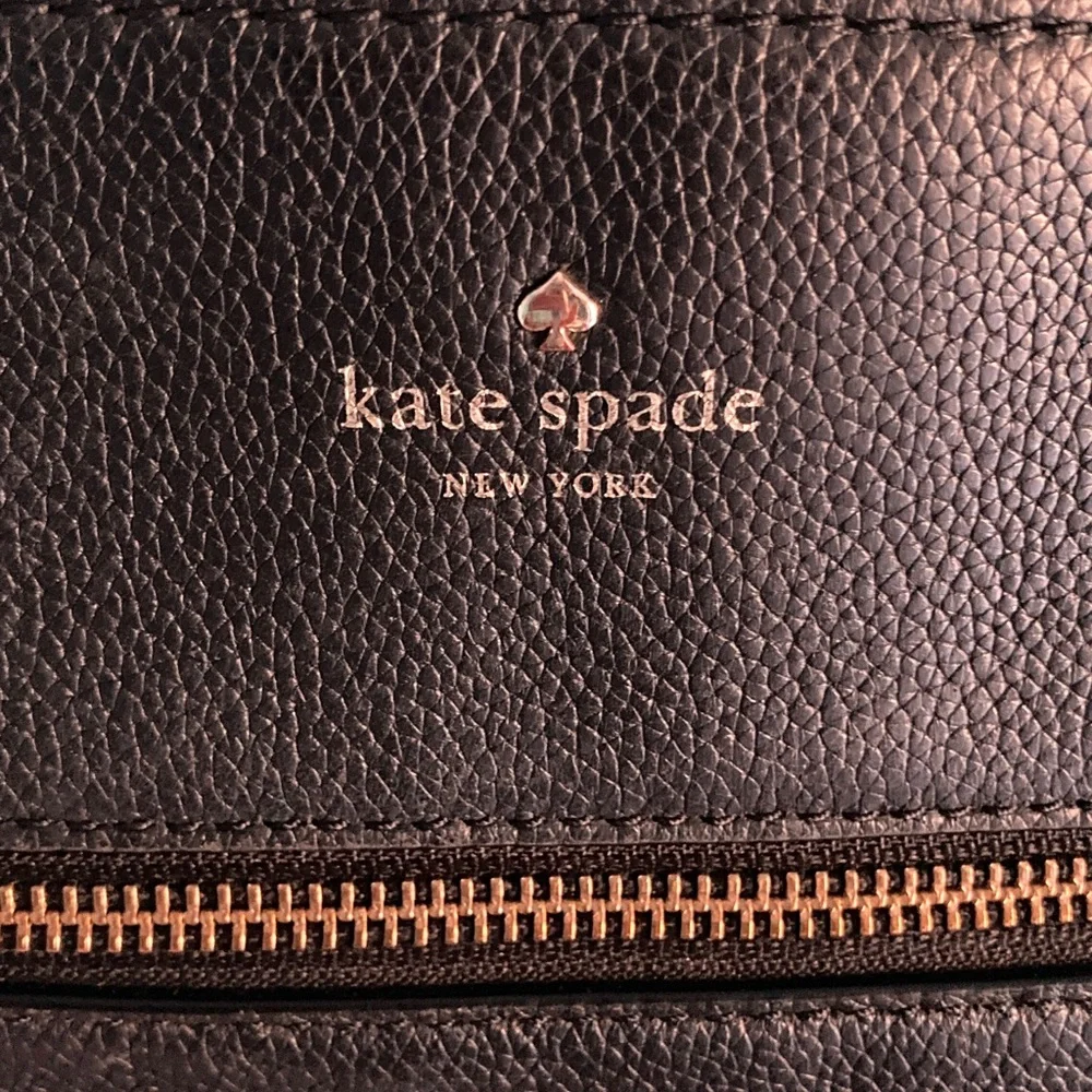 Kate Spade Melisse Black Leather Crossbody Bag 9” X 10” Zipper Top